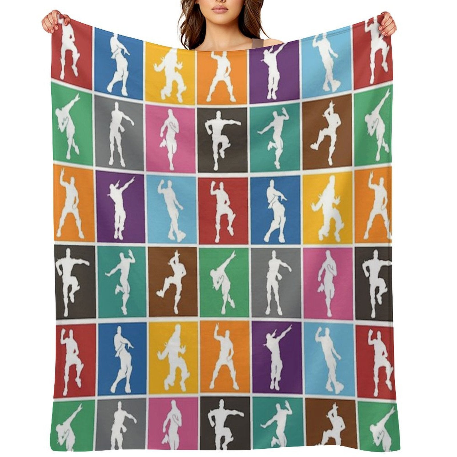 Battle Royale Victory Dance Rainbow Lattice Funny Eco-conscious Throw Blanket