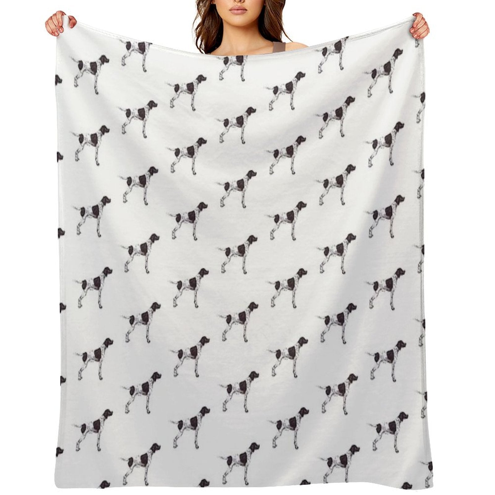English Pointer Dog Breed Show Stack Stand Plush Throw Blanket
