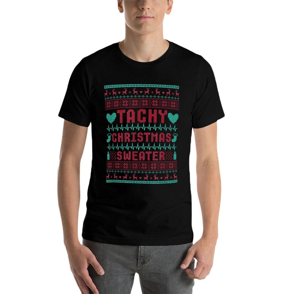 Tachy Nurse Ugly Christmas Sweater Medical Cardiac Icu Xmas  Soft T-Shirt