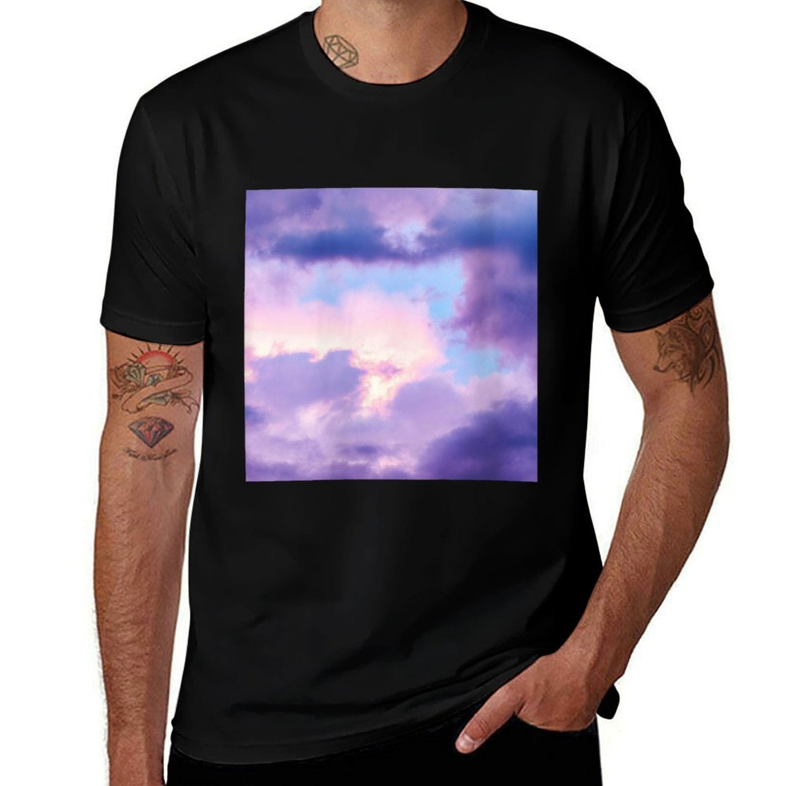 Womens Twilight Sky Purple Sunset Clouds  Easy-care T-Shirt