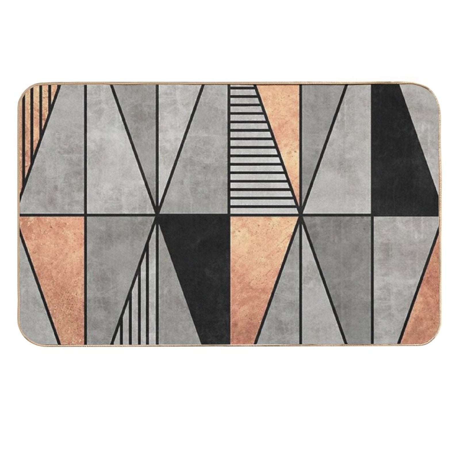 Concrete And Copper Triangles  Odorless Bath Mat