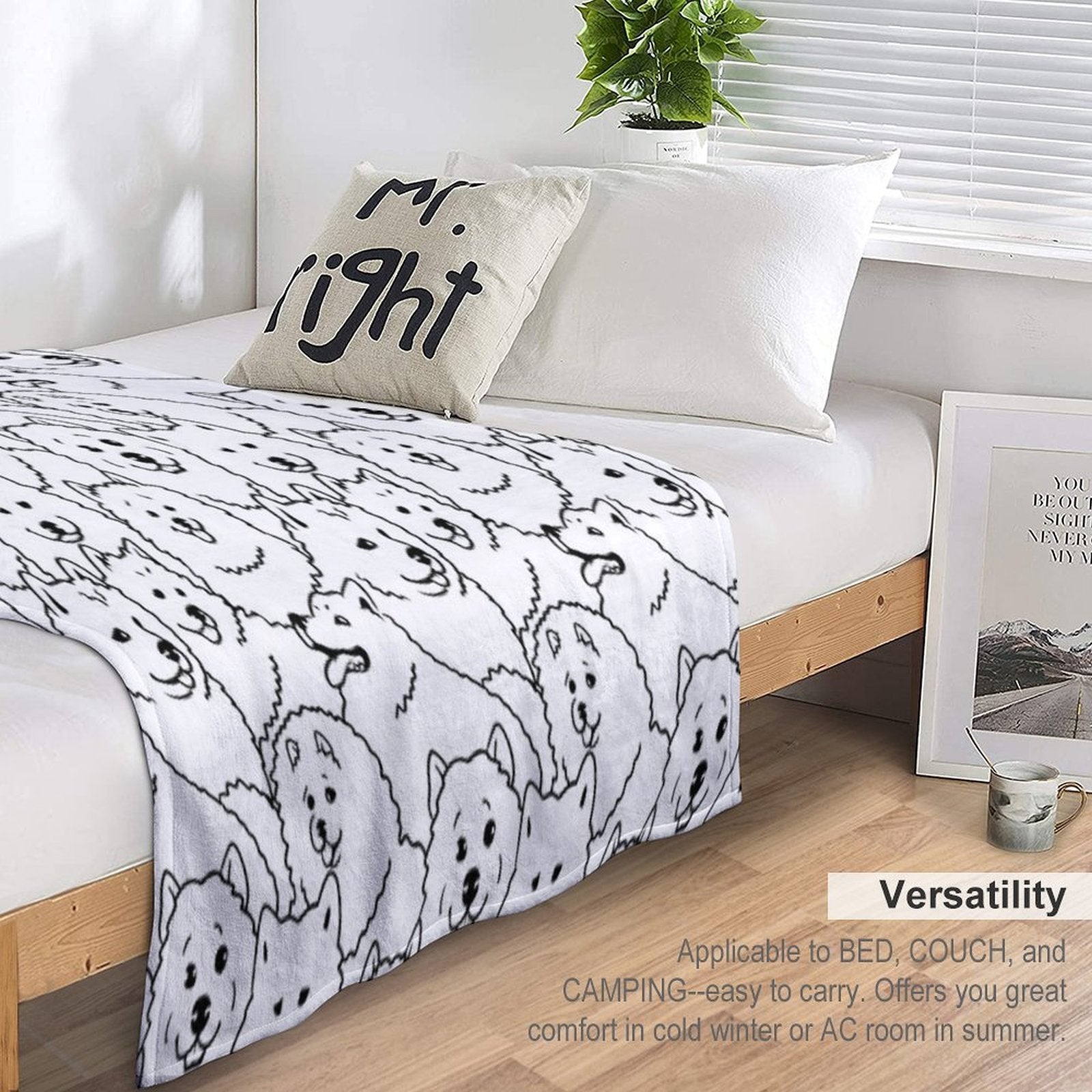 Oh Samoyed Compact Throw Blanket