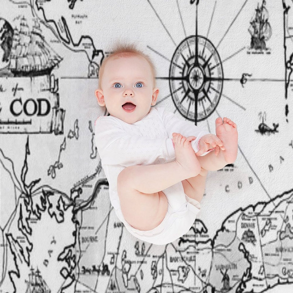 Vintage Map of Cape Cod BW All-season Throw Blanket