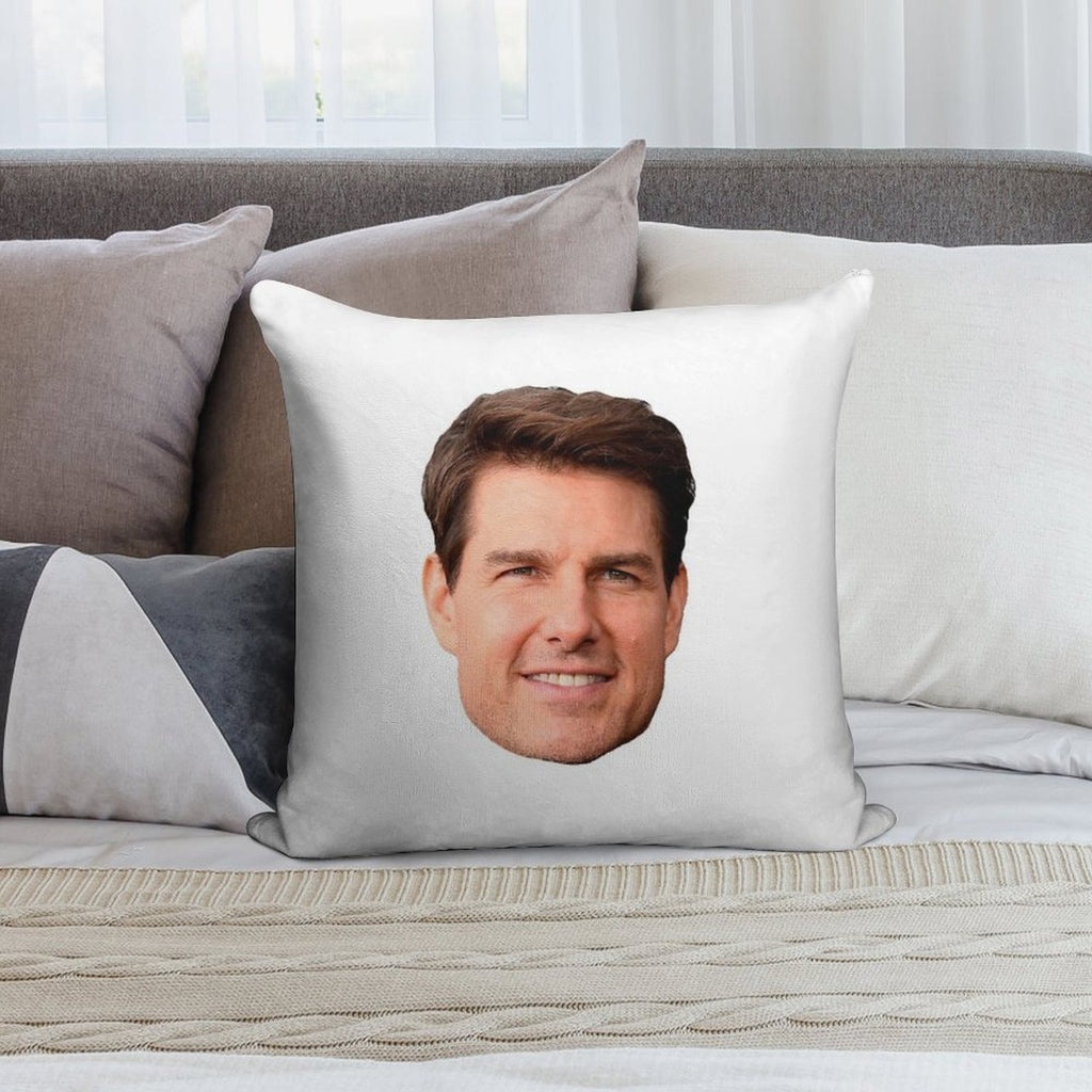 Tom Cruise Face Cutout Soft Skin-Friendly Throw Pillow