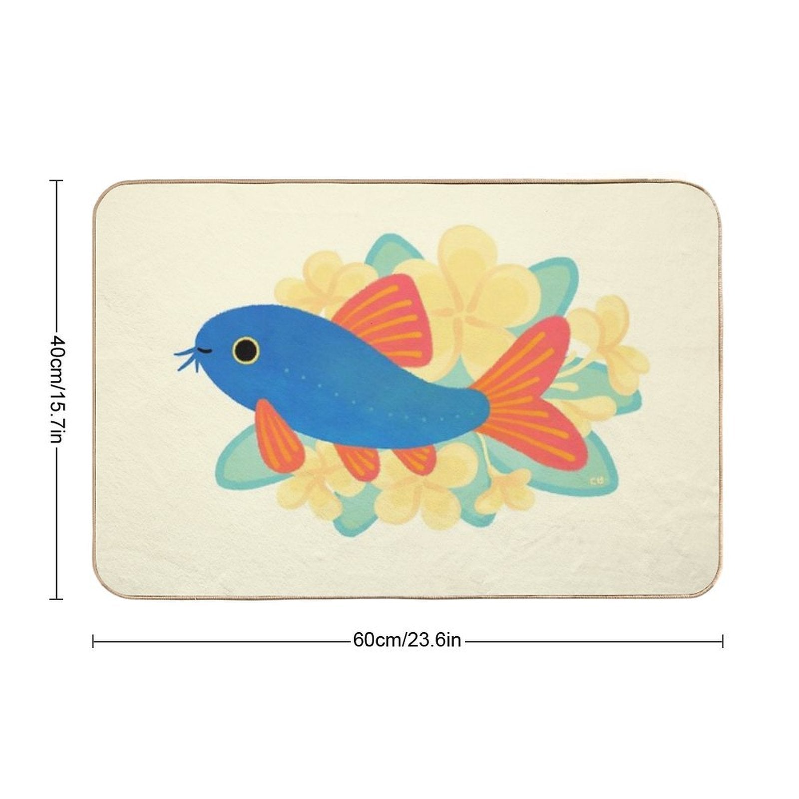 Blue Botia  High-Traffic Bath Mat