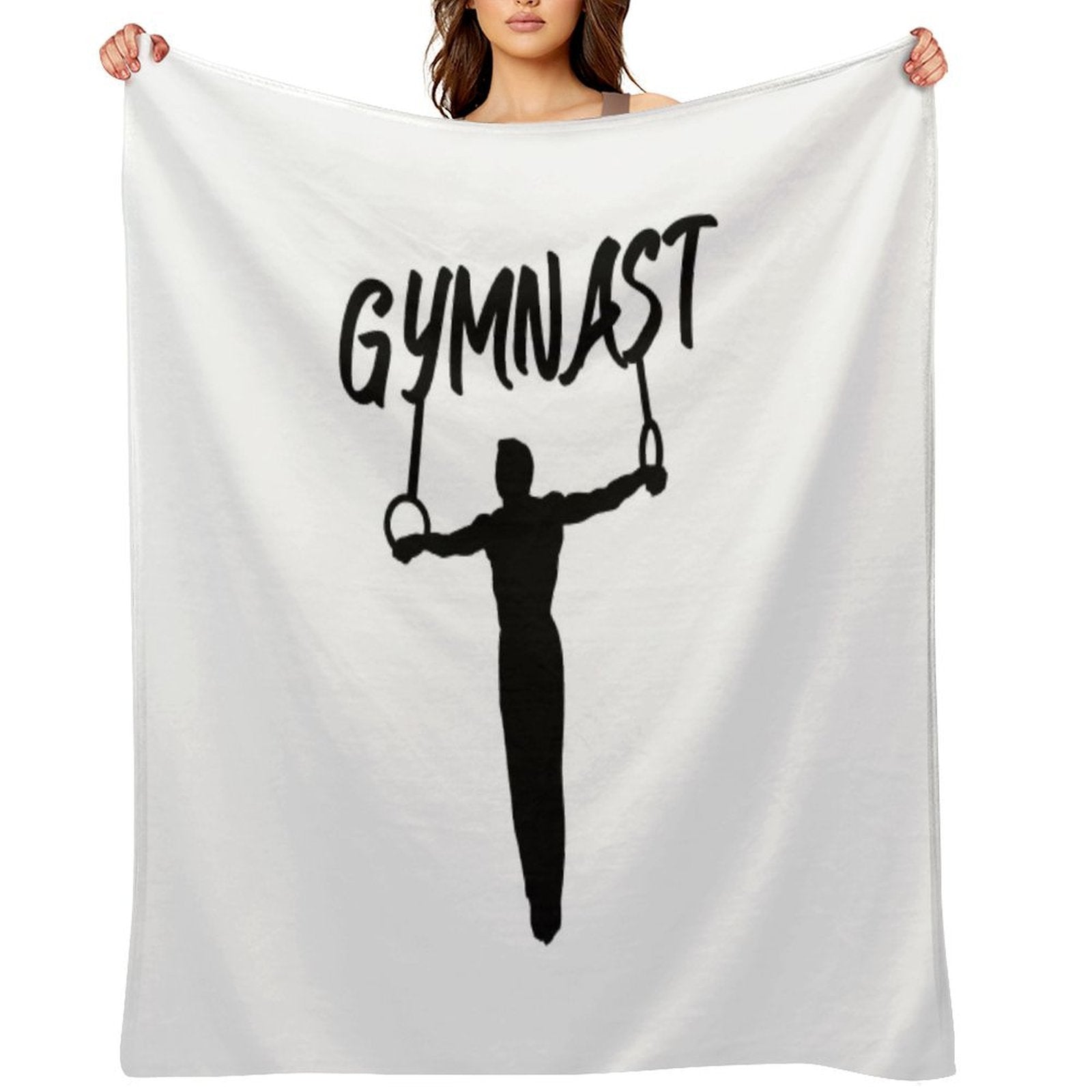 Gymnastics - Gymnast & Rings, Men's Gymnastics Machine-washable Throw Blanket