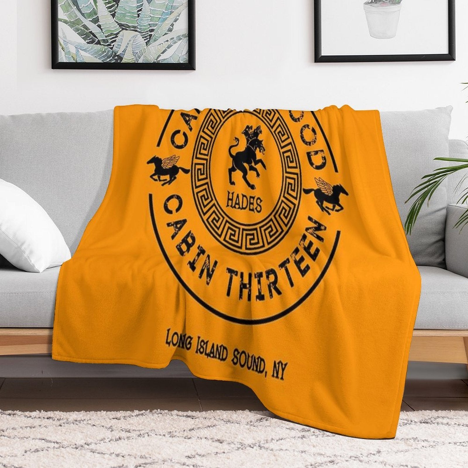 Cabin Thirteen - Hades - Percy Jackson - Camp Half-Blood Shrink-resistant Throw Blanket