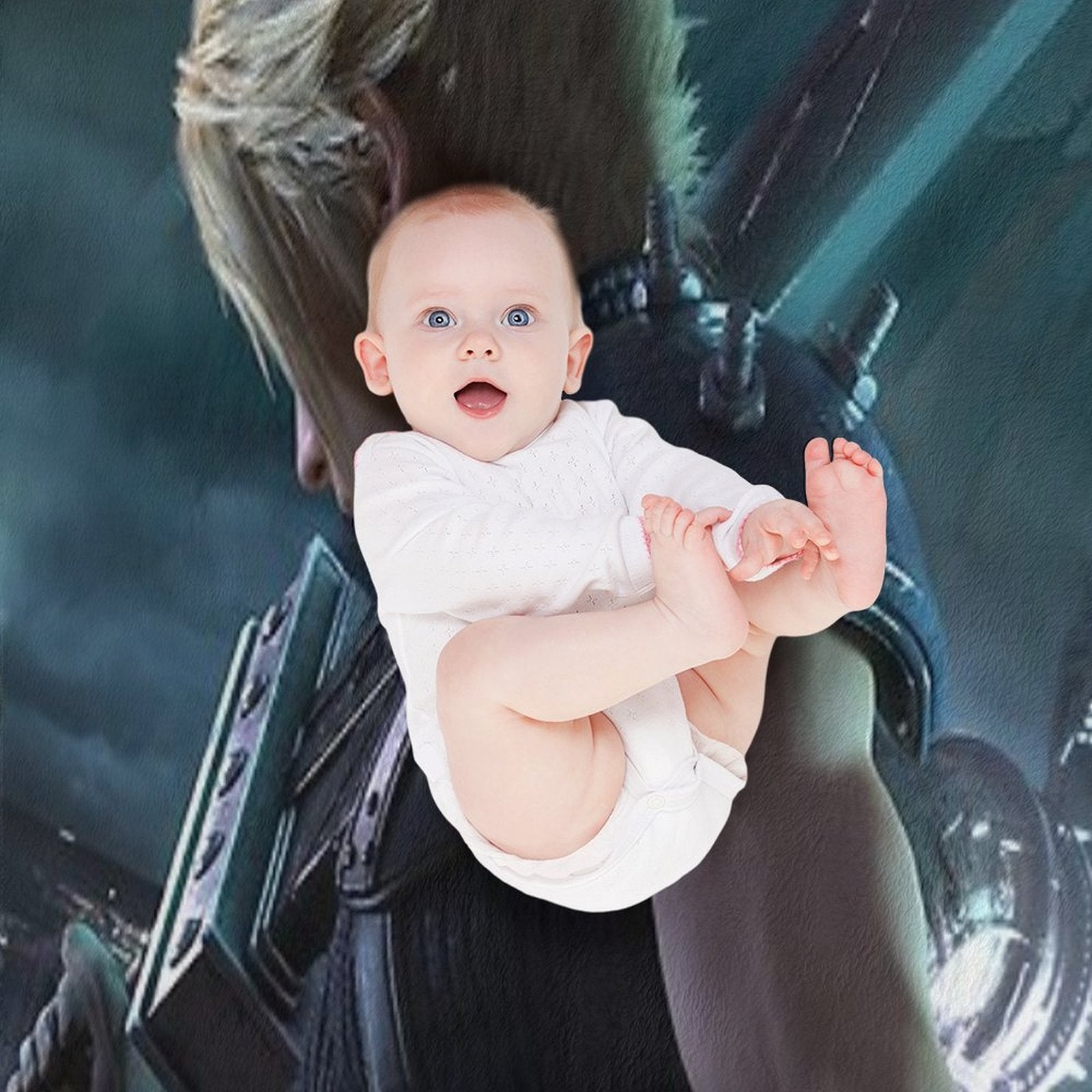 Cloud Final Fantasy VII Remake Compact Throw Blanket