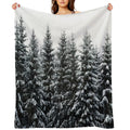 The White Bunch  Misty Moody Foggy Milky Winter Wonderland Forest With Cascadia Trees Covered In Magic Fog Comfort Throw Blanket