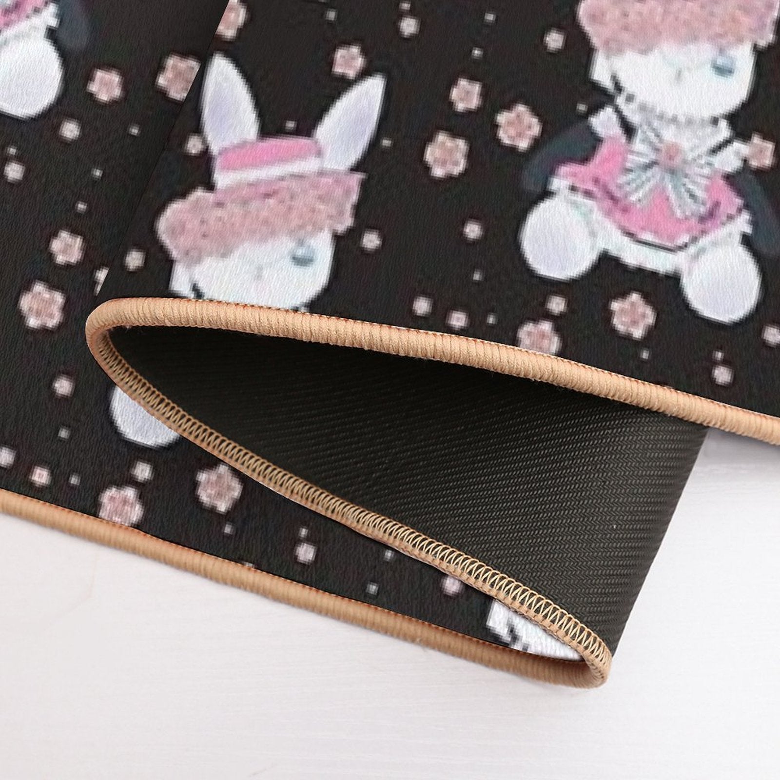 Rabbit (girl) Ciel (black)  Repositionable Bath Mat