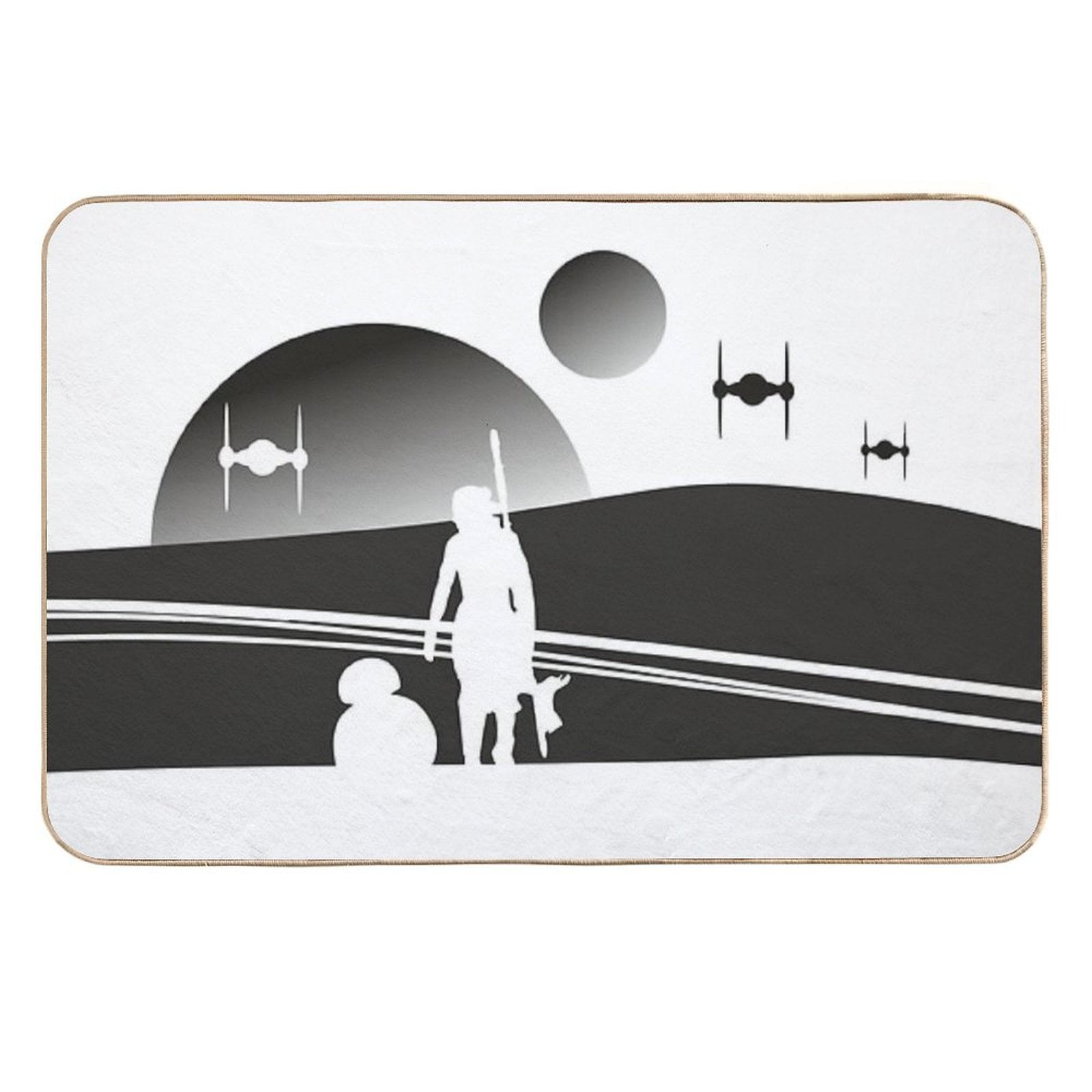 TATOOINE SUNSET BLACK  Versatile Bath Mat