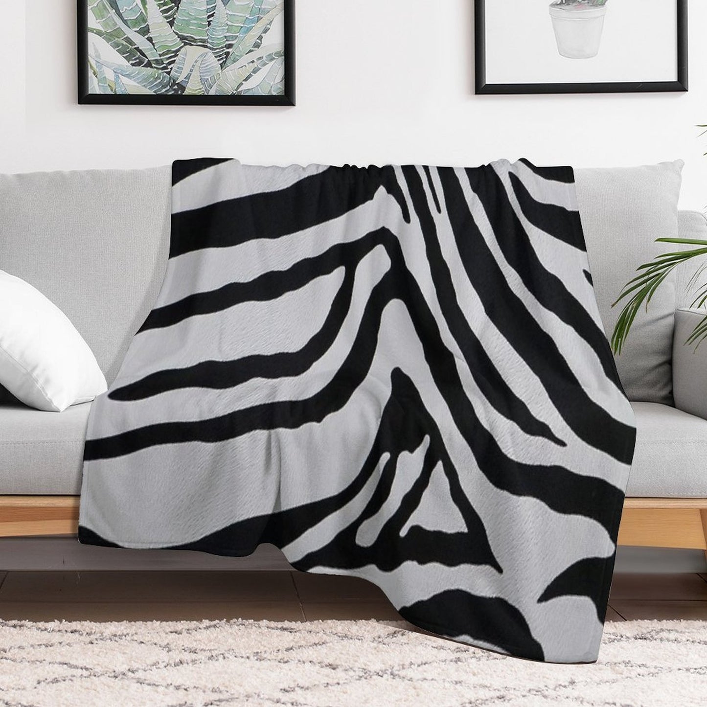 Zebra Pattern Easy Care Throw Blanket