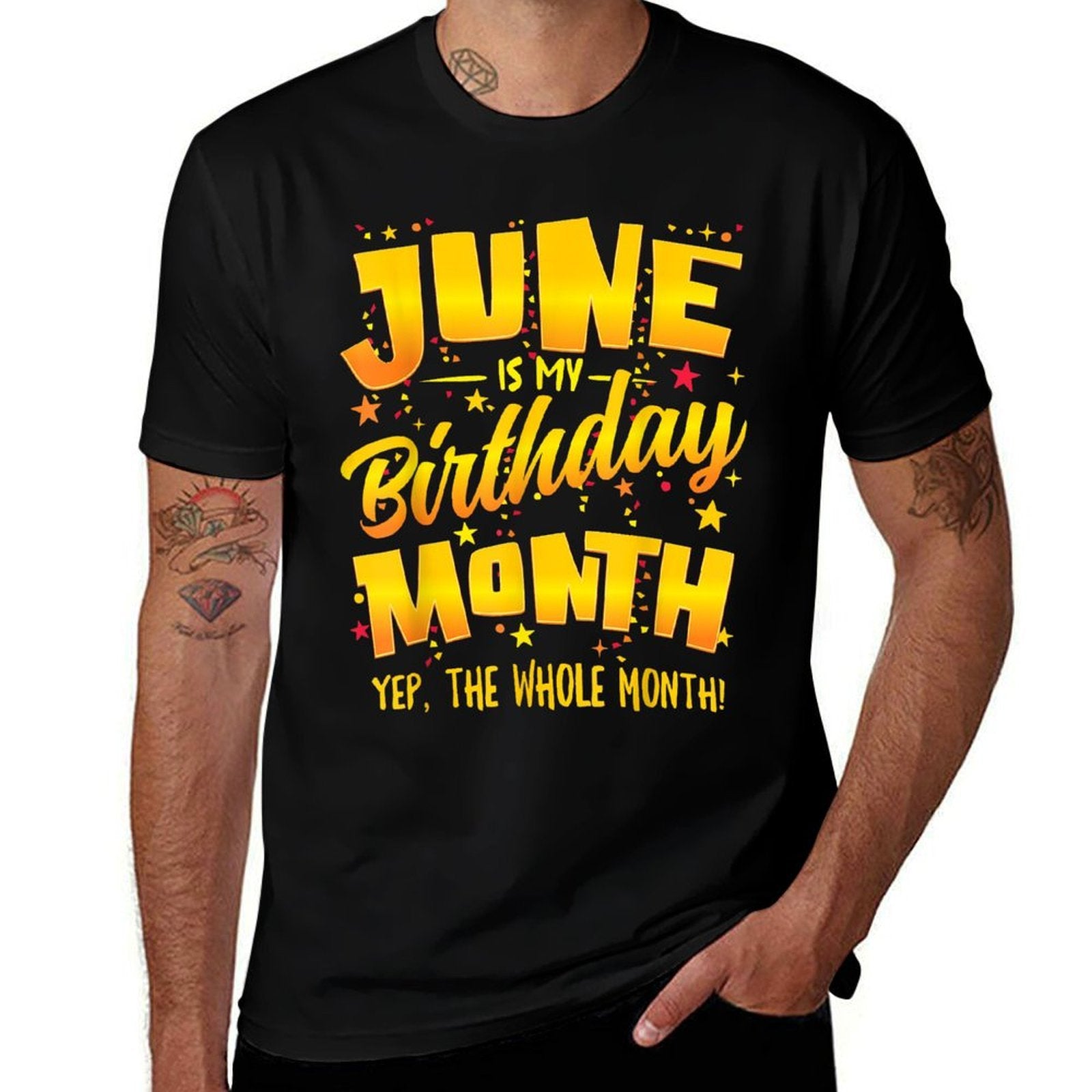 June Birthday Celebration Design for Men, Women & Youth  Tagless Design T-Shirt