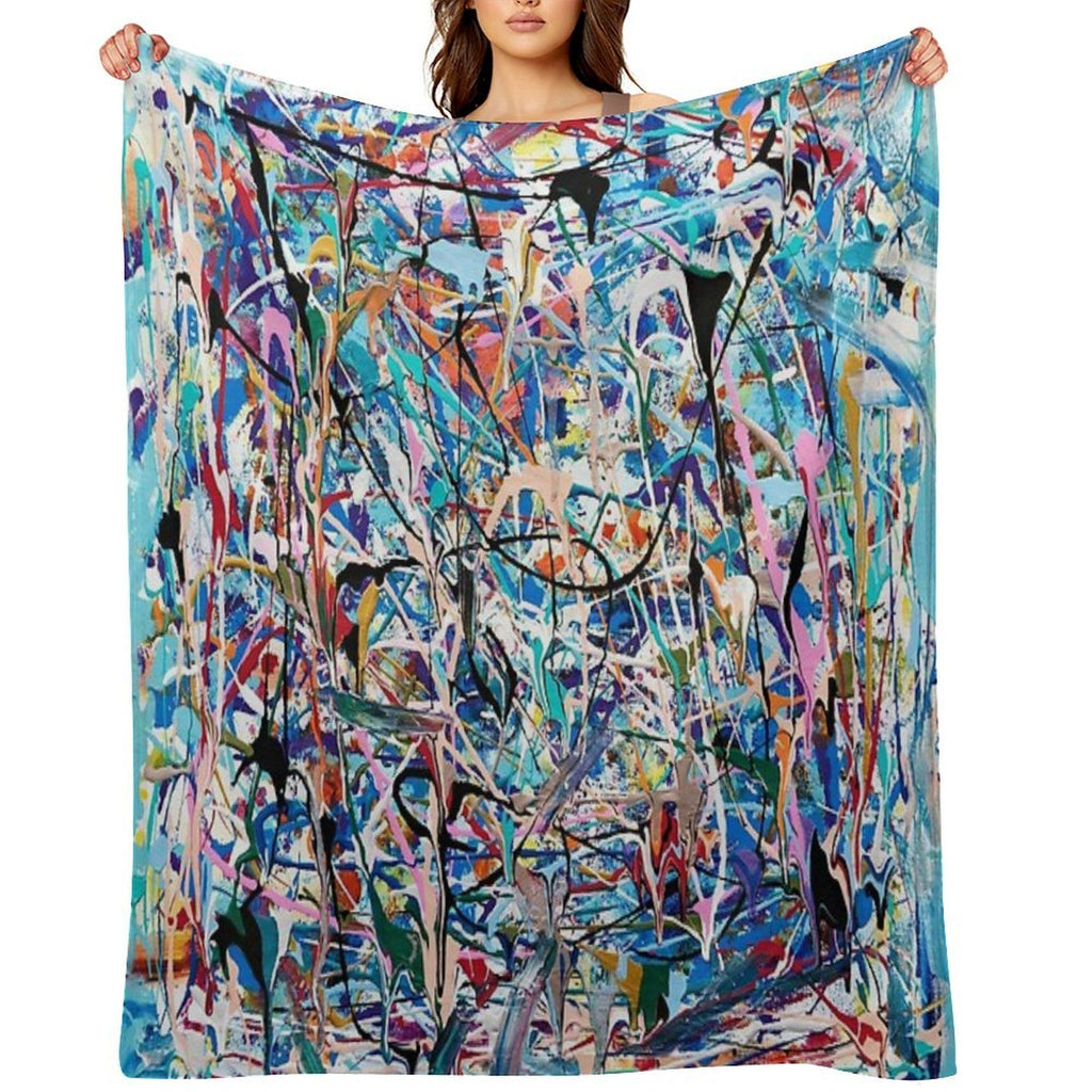 Blue Composition Velvety-soft Throw Blanket