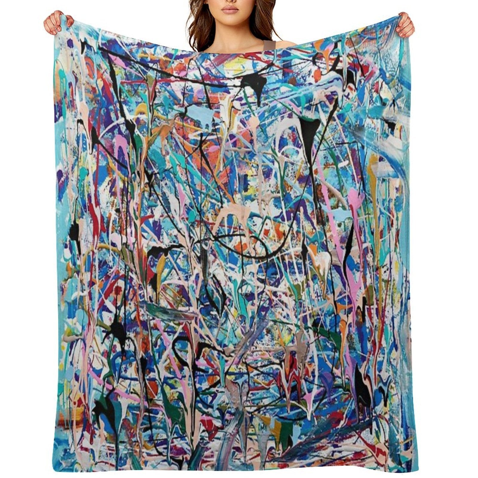 Blue Composition Velvety-soft Throw Blanket