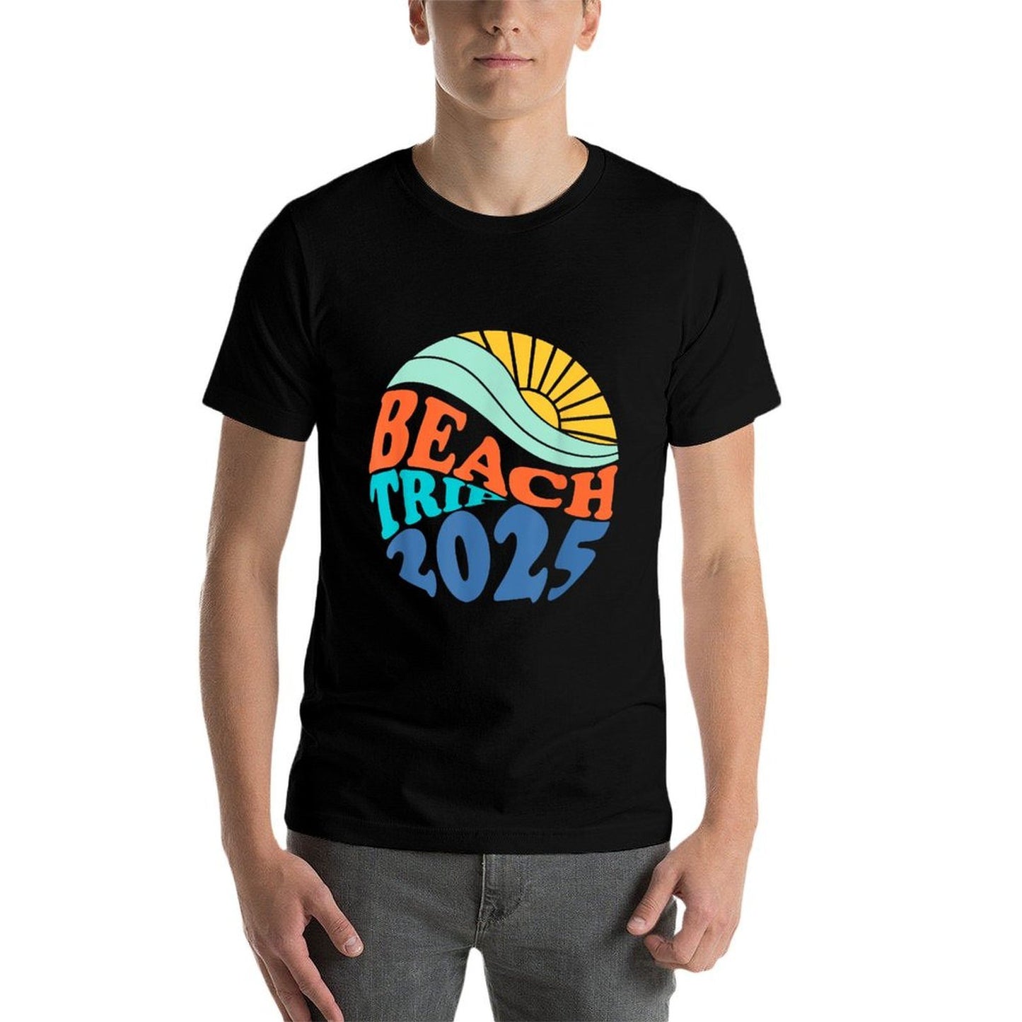 Beach Trip 2025 Beach Matching Family Summer Vacation  Heathered Texture T-Shirt