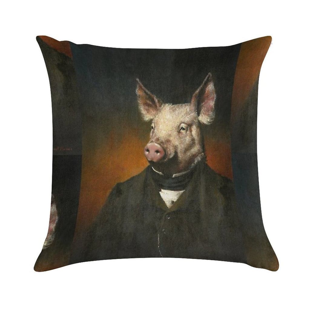 Victorian Pig Soft Style Accent Throw Pillow