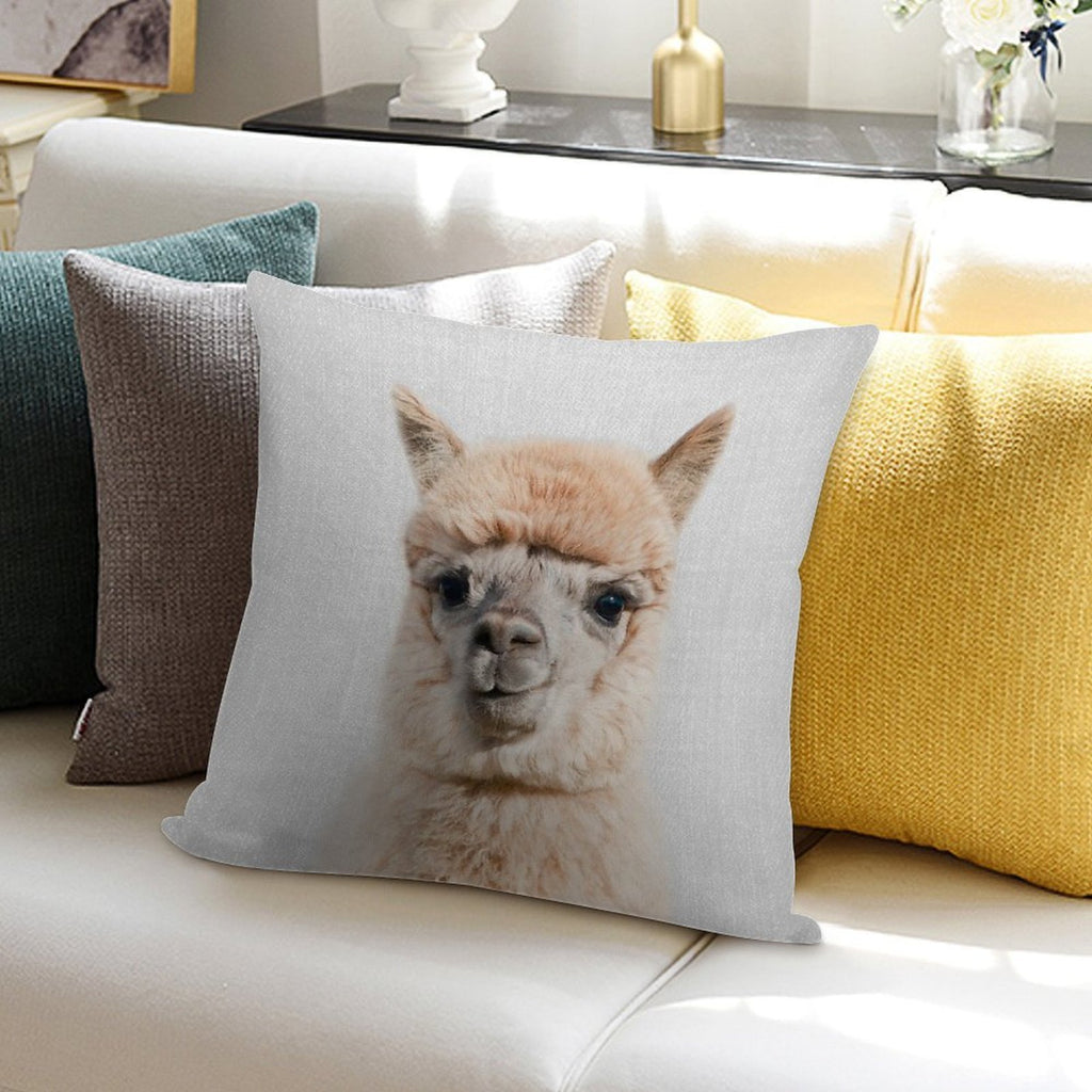 Alpaca - Colorful Soft Gift Ready Throw Pillow