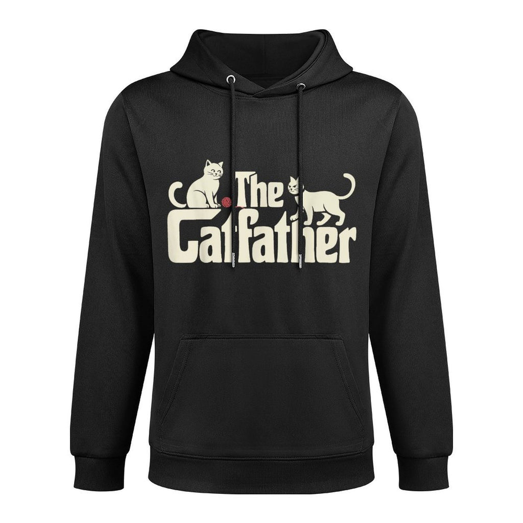 The Catfather Funny Cat Dad Fathers Day Cat Lover Breathable Fabric Hoodie