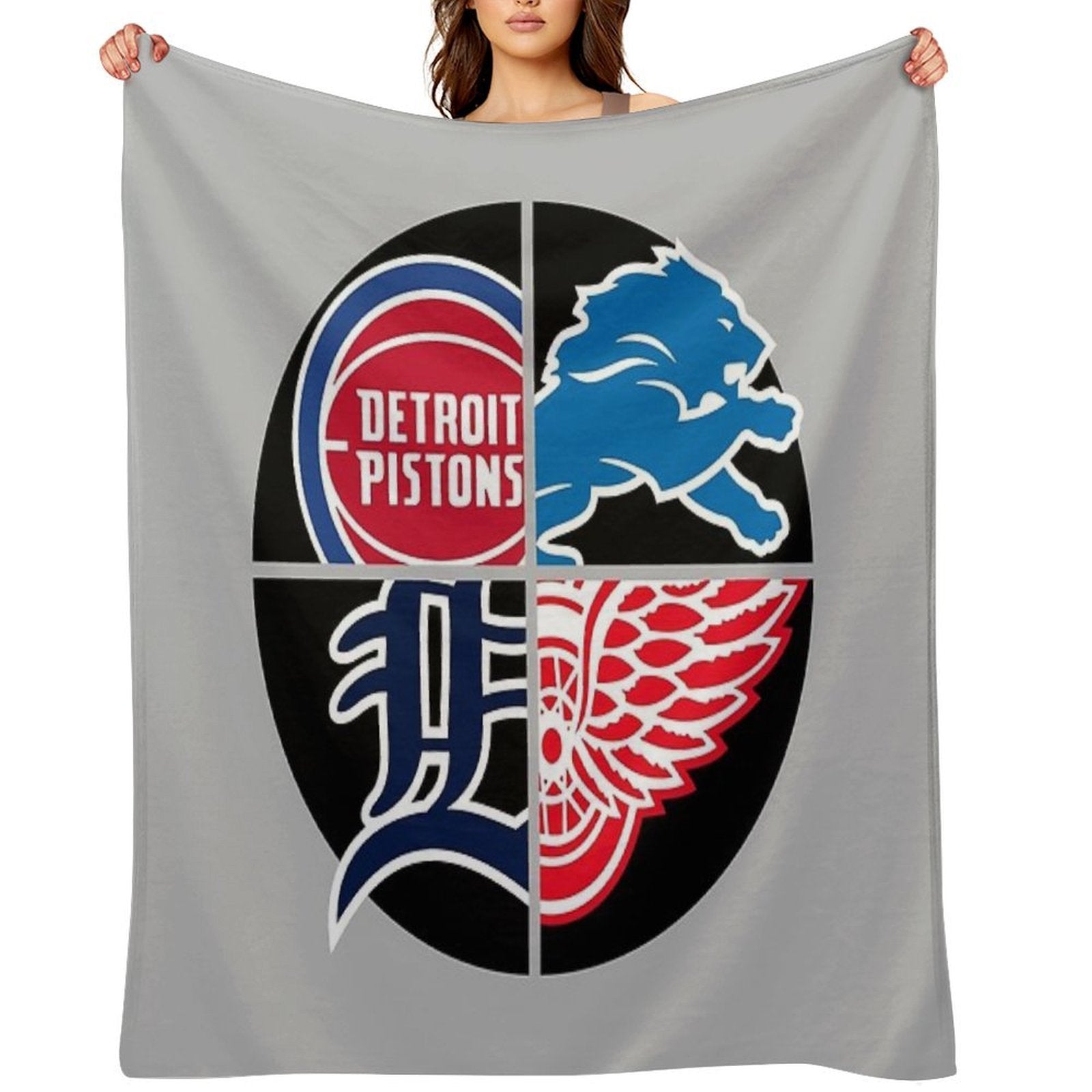 Detroit Sports Quad Wrinkle-free Throw Blanket