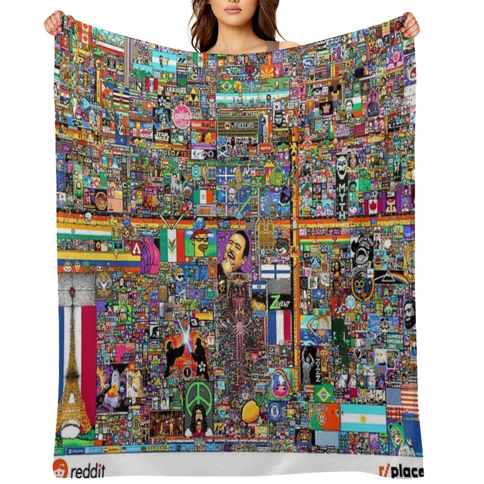 Rplace - Reddit Digital Art - 2022 Velvety-soft Throw Blanket