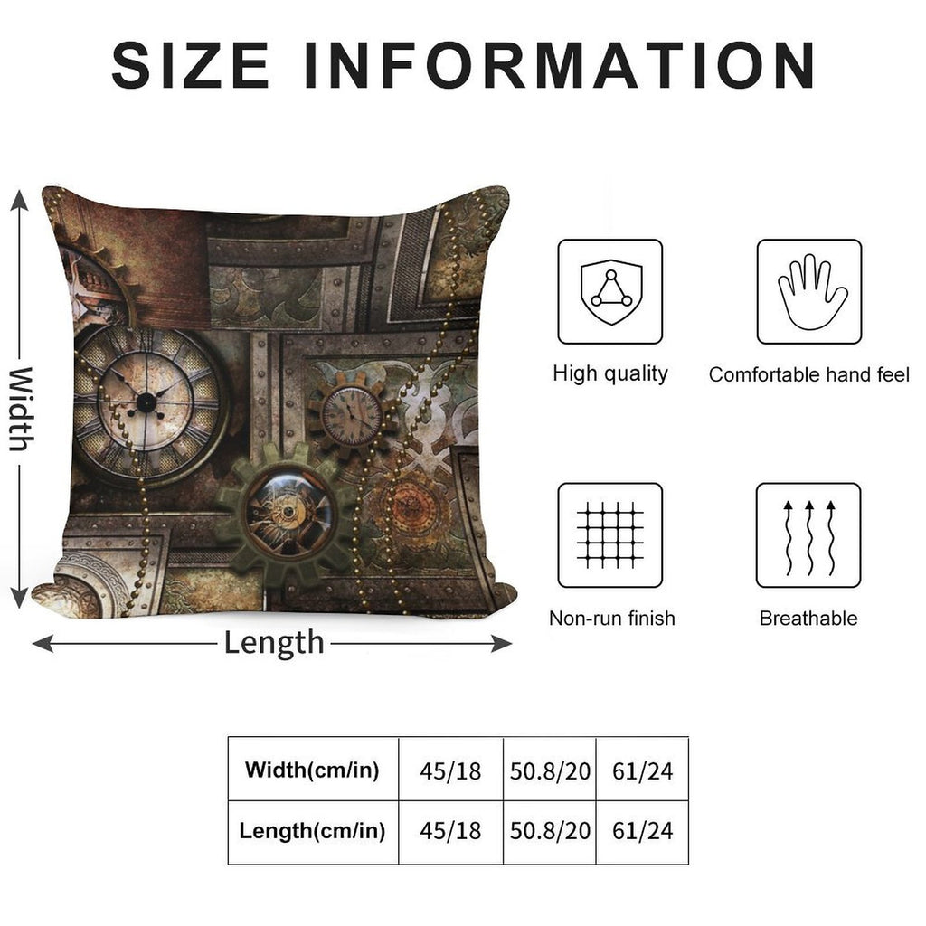 Steampunk, Wonderful Clockwork with Gears Soft Home Decor Throw Pillow