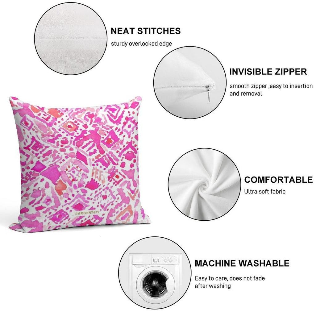 Cute Geometric Pink Soft Ultra-Soft Texture Throw Pillow