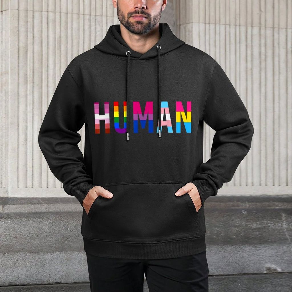HUMAN LGBT Gay Pride Month Transgender Rainbow Lesbian Machine Washable Hoodie