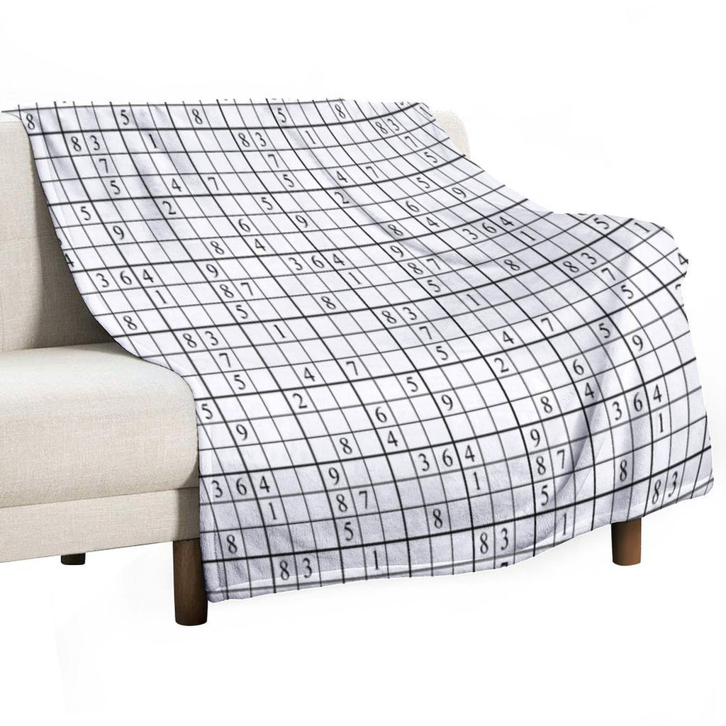 Sudoku (white) Sustainable Throw Blanket