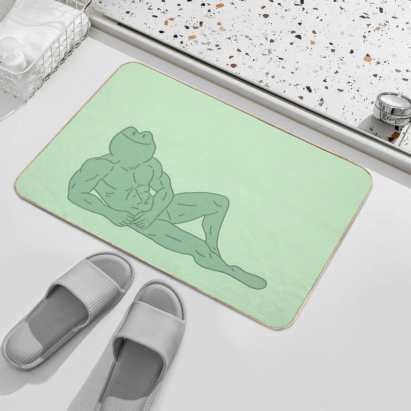 Buff Frog Icon Six, Take A Breather  Easy To Clean Bath Mat