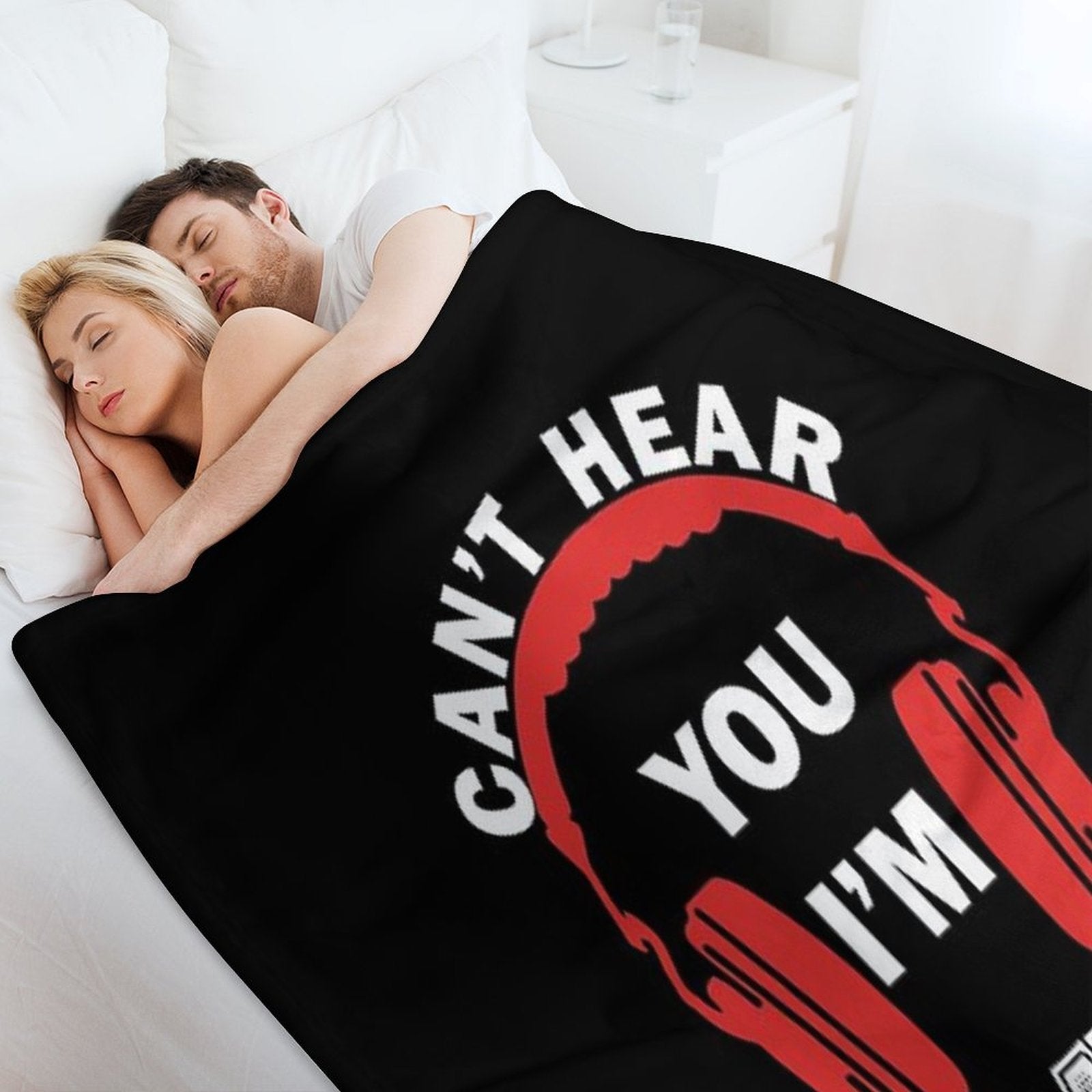 Video Gaming Gift Gamer Headset  Design Wrinkle-free Throw Blanket