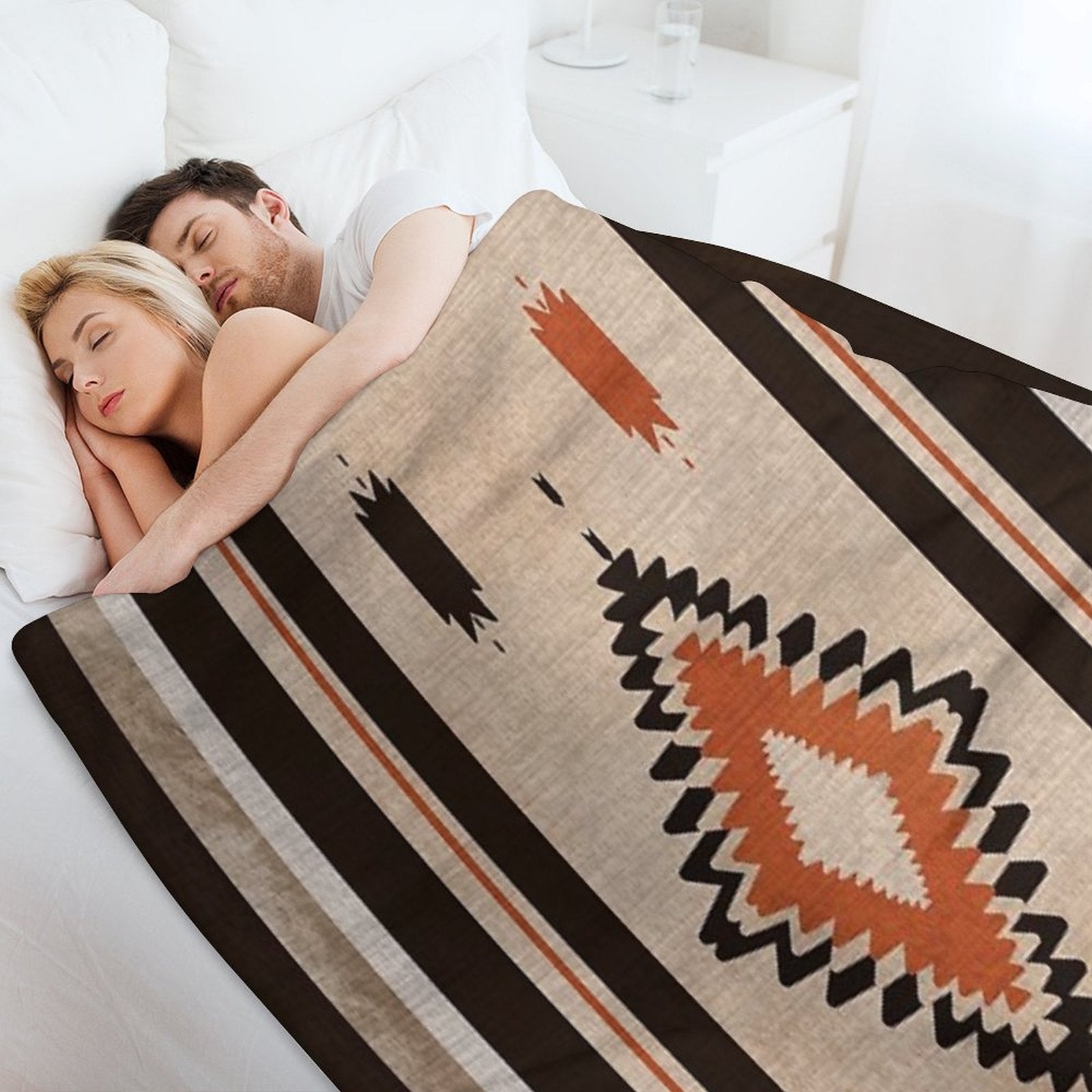 Boho Bohemian Illustration Art Texture Lightweight Throw Blanket