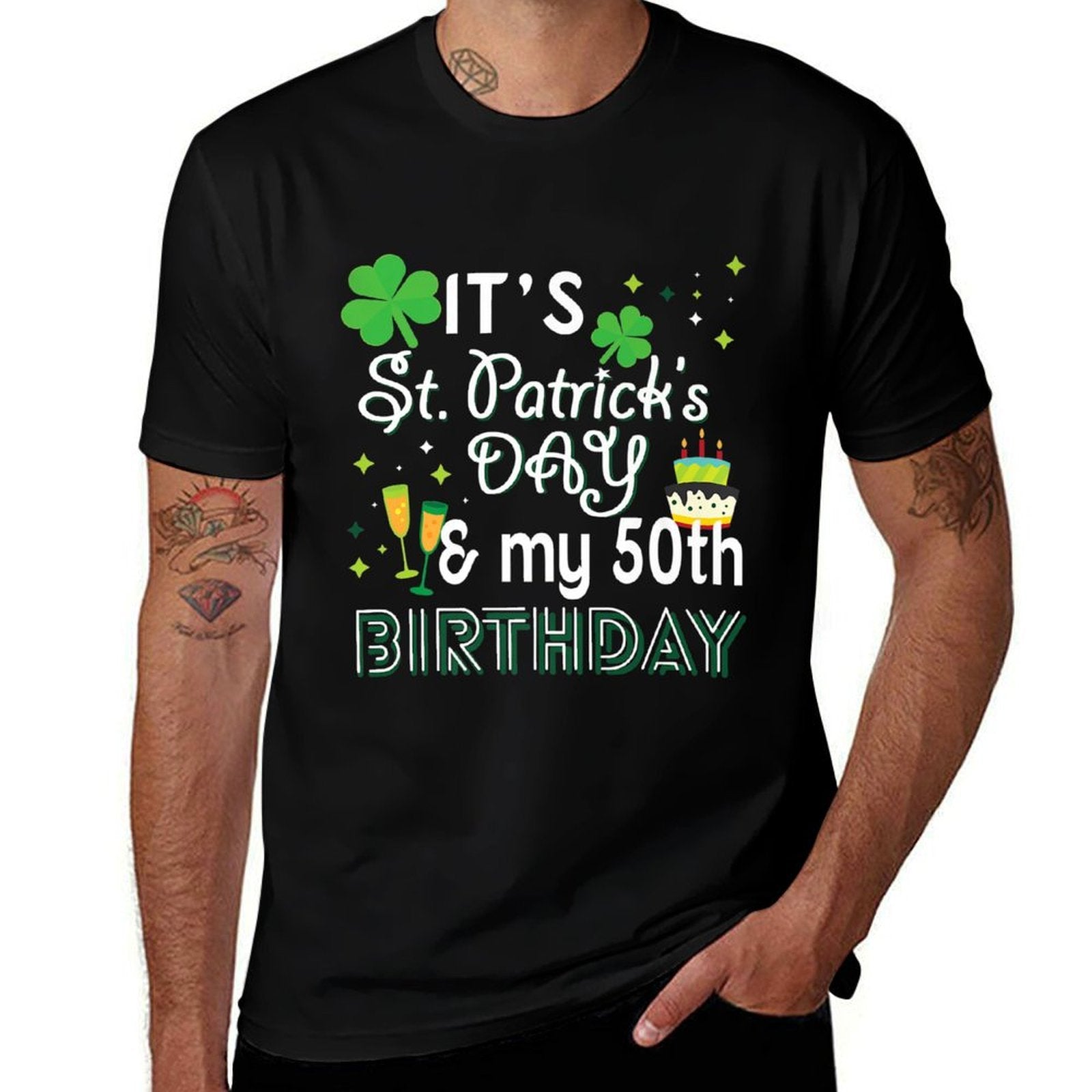 50th Birthday St Patricks Day Party Gift Men Women  Moisture-wicking T-Shirt