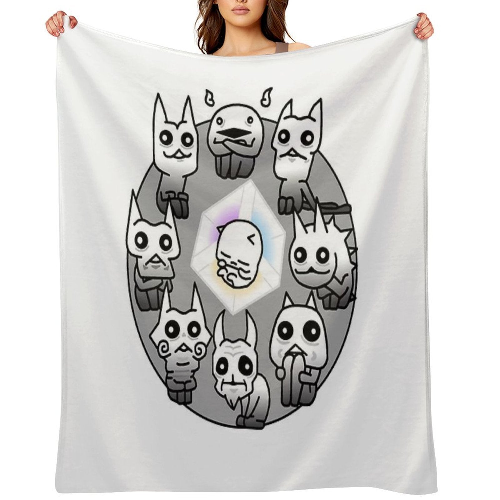 Battle Cats Nekoluga Mural Comfort Throw Blanket