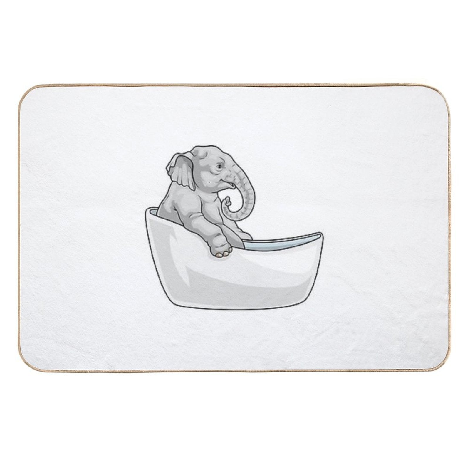 Elephant Bathe Bathtub  Dirt-Trapping Bath Mat