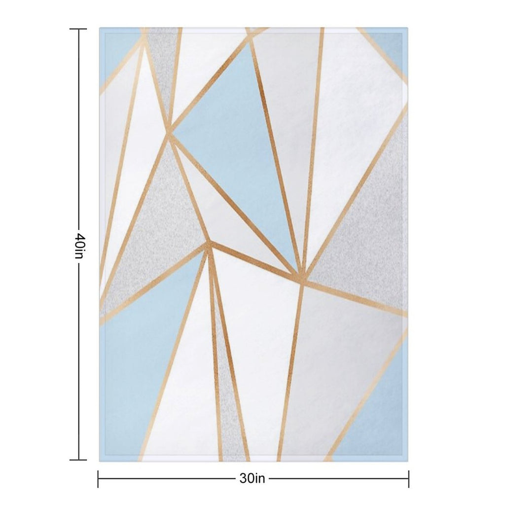 Blue, Grey & Gold Geo Eco-conscious Throw Blanket