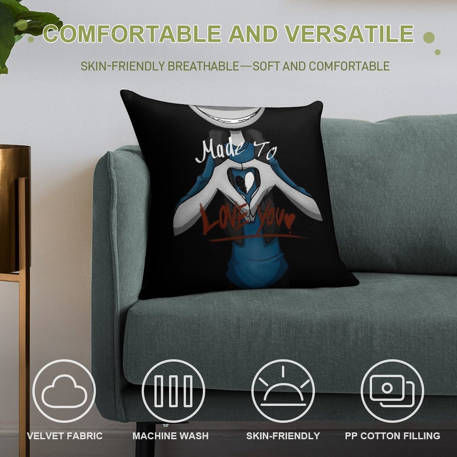 YB Made to Love You Soft Warmth Comfort Throw Pillow