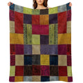 Tradional Oriental Rug Collage Easy Care Throw Blanket