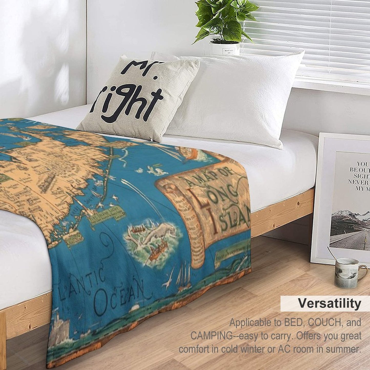 1953 Long Island Map - Special Gift Idea Comfort Throw Blanket