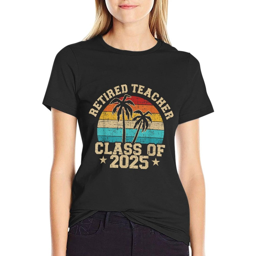 Retired Teacher Class of 2025 Vintage School Retirement  Eco-friendly Material T-Shirt