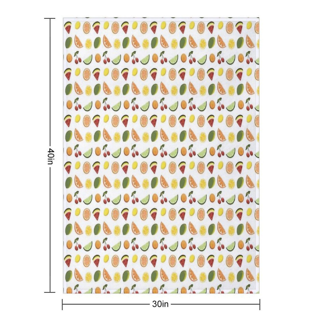 Fresh Fruit, Hand Drawn Fruit, Summer Fruit, Fruit All over Print Eco-conscious Throw Blanket