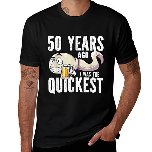 50 Years Ago I Was The Quickest 50th Birthday  Heathered Texture T-Shirt