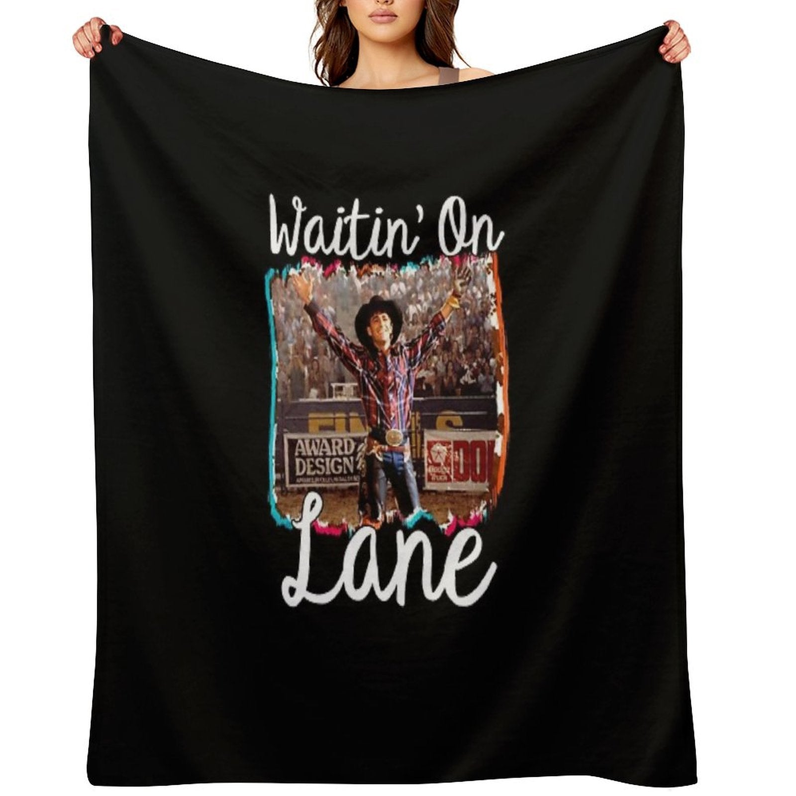 Waitin on Lane Funny Cute 8 Seconds Cowboy Cowgirl Rodeo Bull Rider Riding Frost Movie Gift Country Comfort Throw Blanket