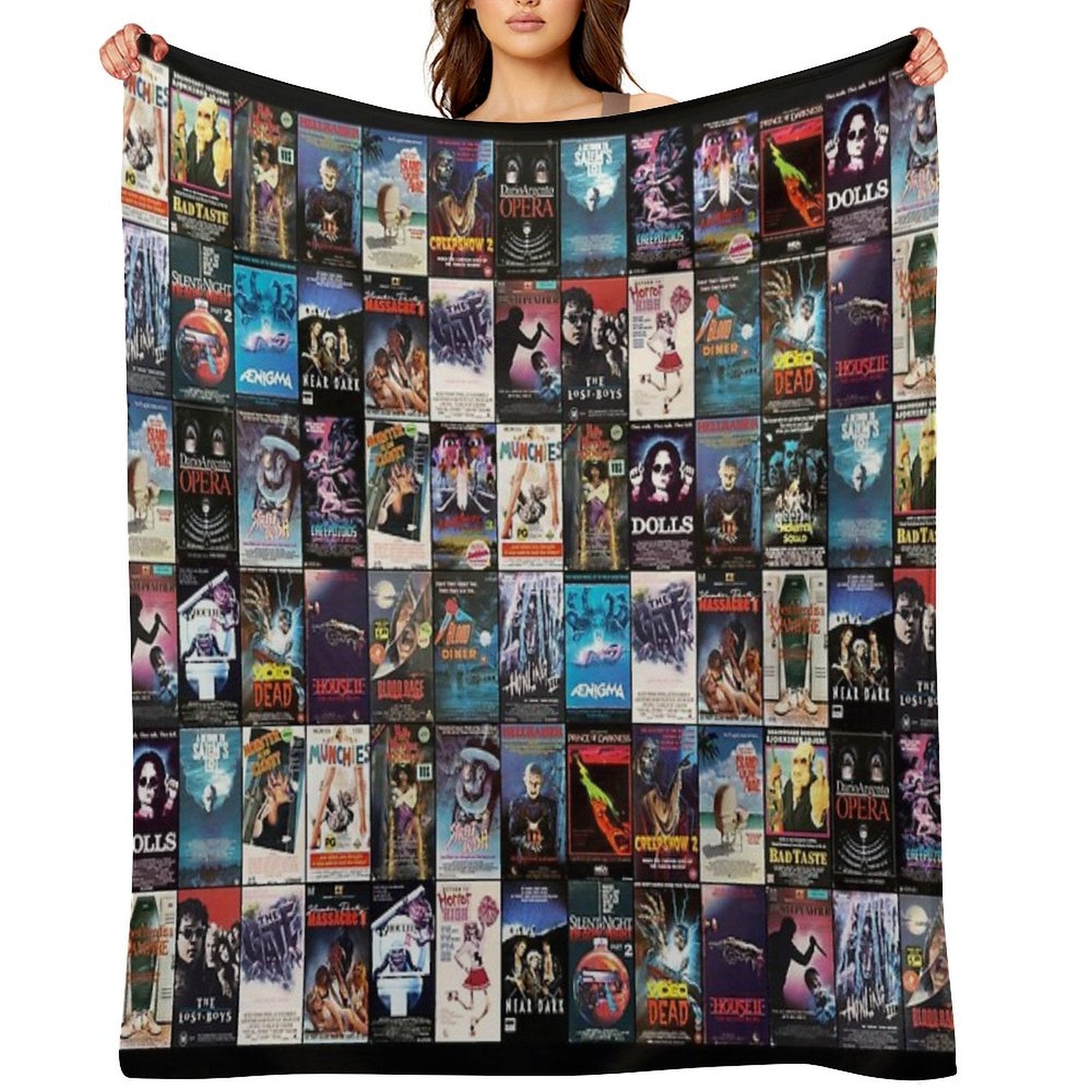 RETRO HORROR VHS ARTWORK - 1987 Easy Care Throw Blanket
