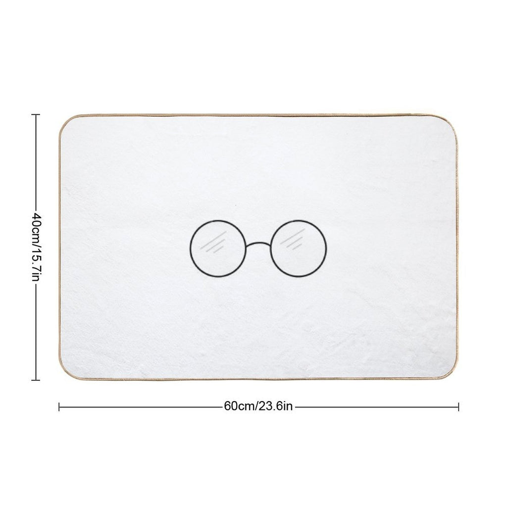 Round Glasses  Slip-Resistant Bath Mat