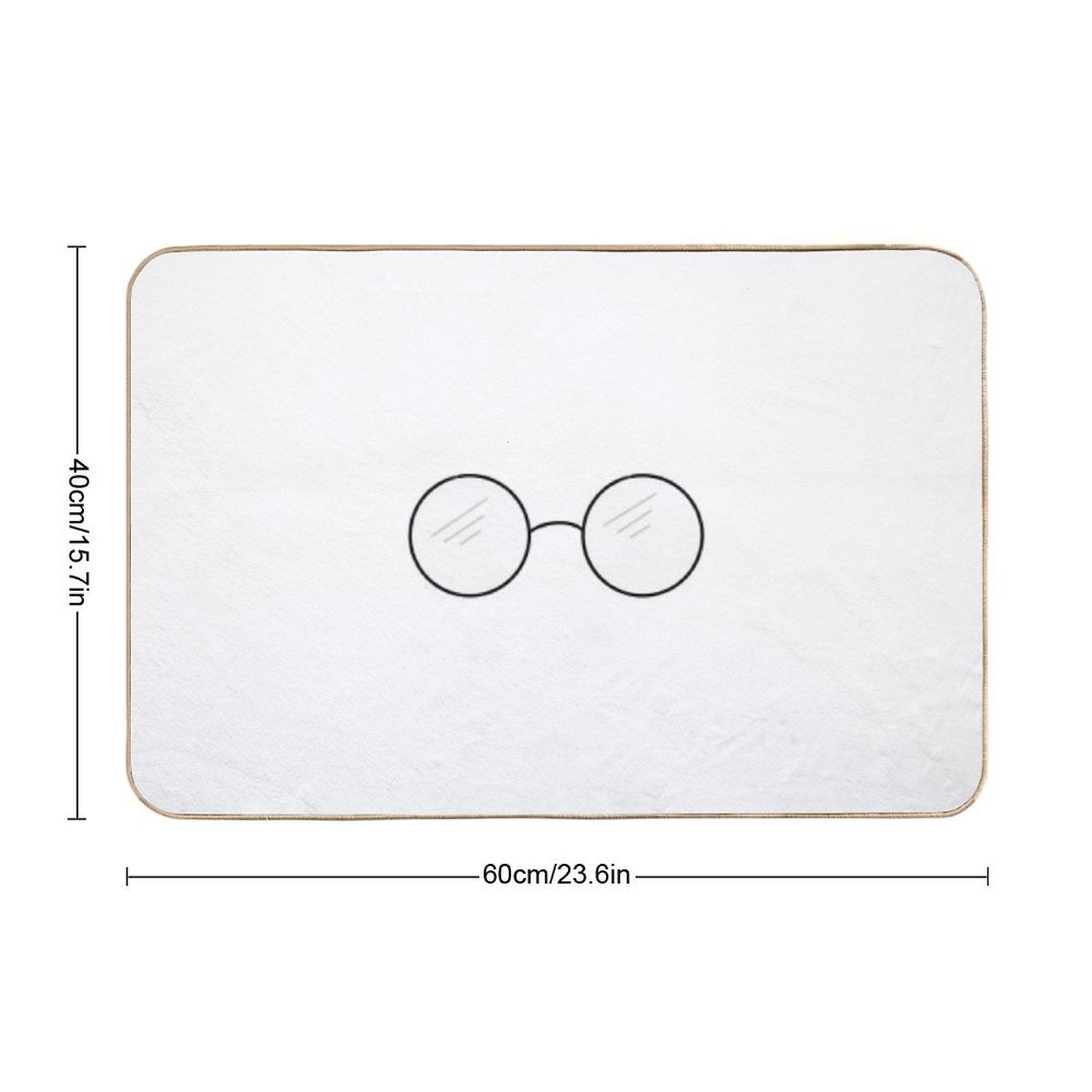 Round Glasses  Slip-Resistant Bath Mat