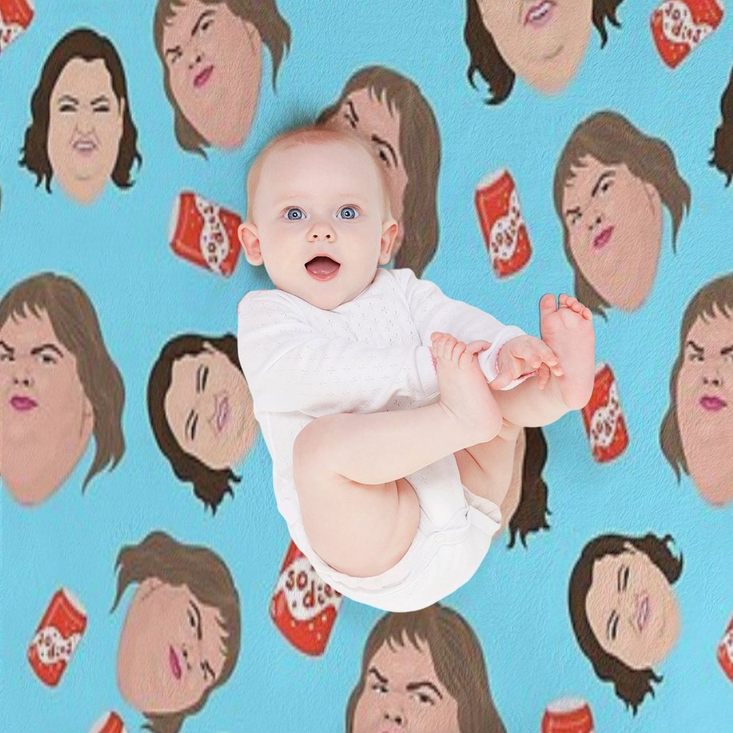 1000lb Sisters - Repeat Print - Sodies - Slaton Sisters - Amy Tammy Quick-dry Throw Blanket