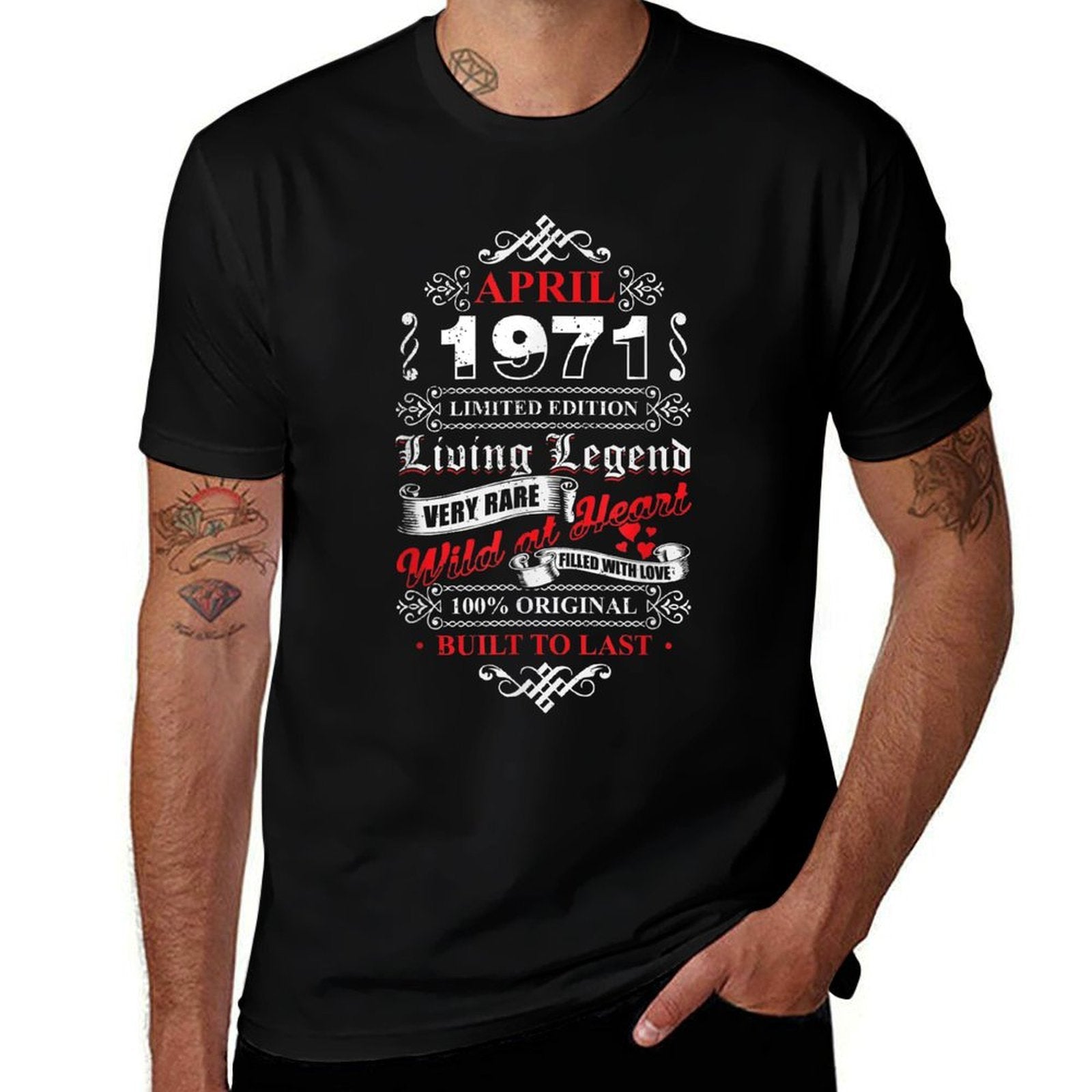 Living Legend Born In April 1971 Vintage 50Th Birthday  Heathered Texture T-Shirt