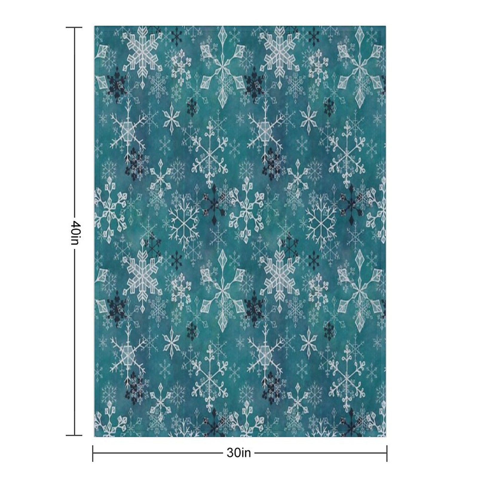 Snowflake Crystals in Teal Comfort Throw Blanket