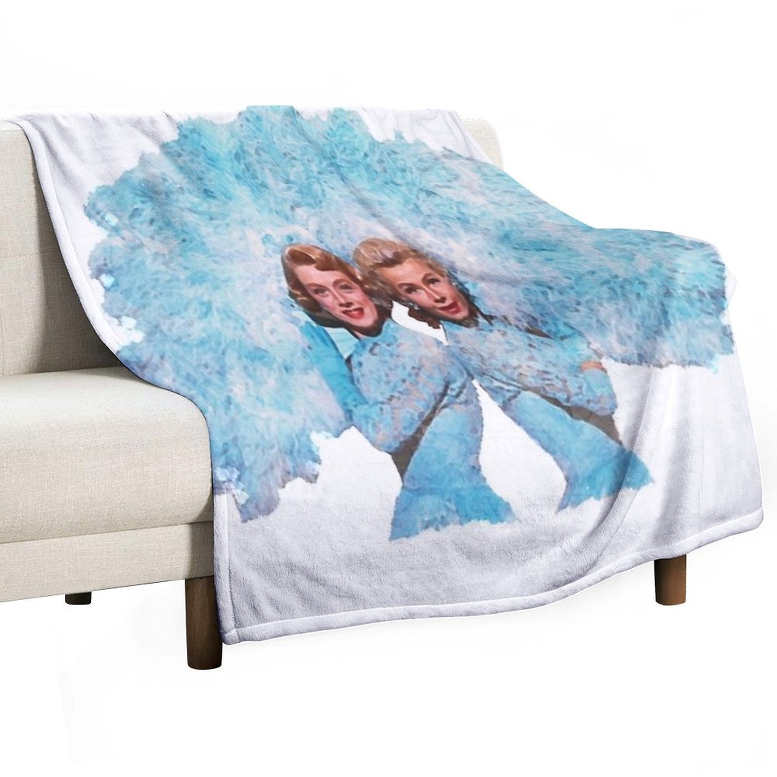 Sisters - Watercolor Plush Throw Blanket